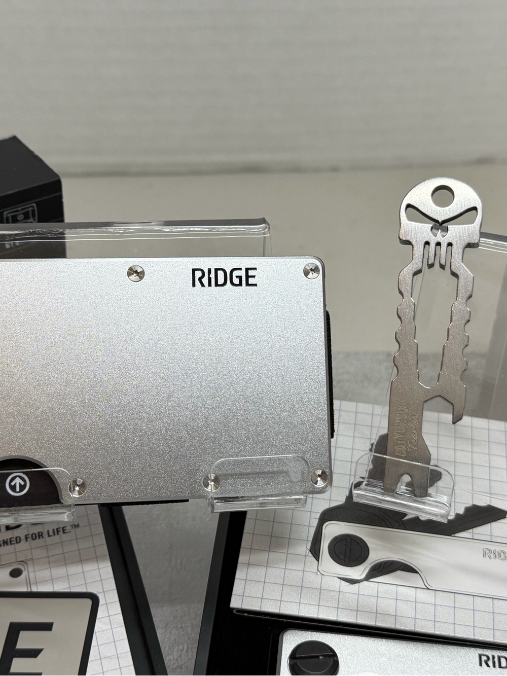 RIDGE WALLET | GT SILVER | WALLET & KEYCASE| w/SLVR PVD SCREWS+SLVR MULTI-TOOL
